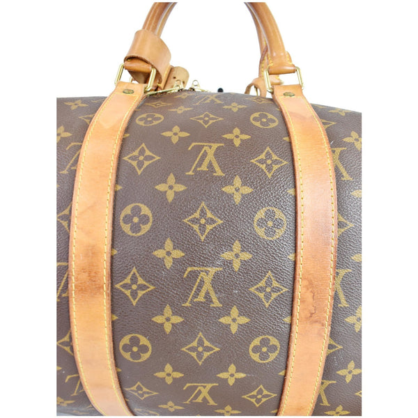 LOUIS VUITTON Keepall Bandouliere 55 Monogram Canvas Travel Bag Brown