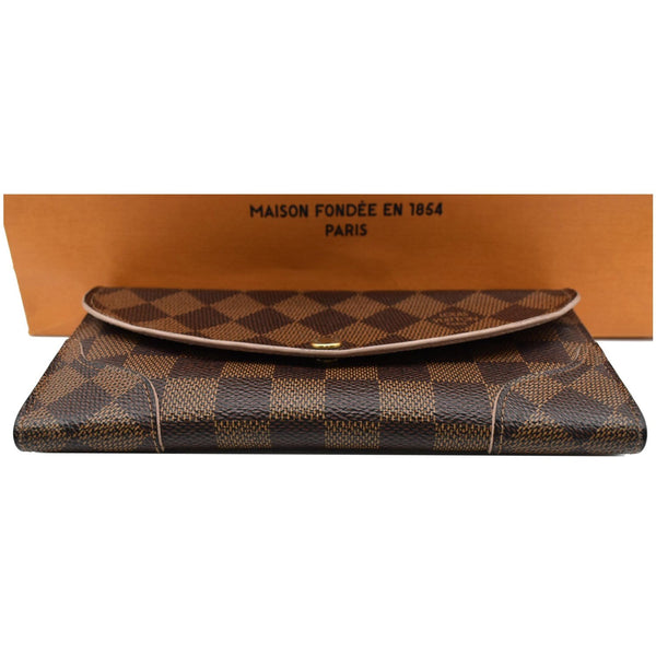 Louis Vuitton Caissa Damier Ebene Wallet - top front view