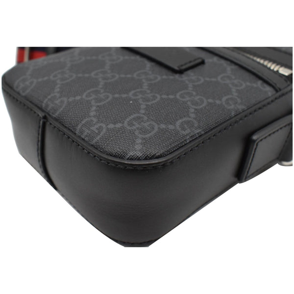 GUCCI GG Supreme Monogram Web Messenger Bag Black 598103