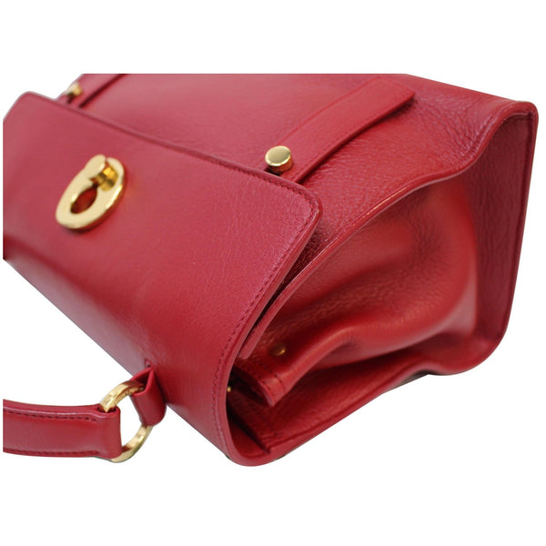 YVES SAINT LAURENT Muse Two Medium Calfskin Satchel Shoulder Bag Red