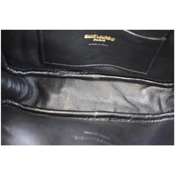 YVES SAINT LAURENT Mini Lou Grain De Poudre Camera Bag Black