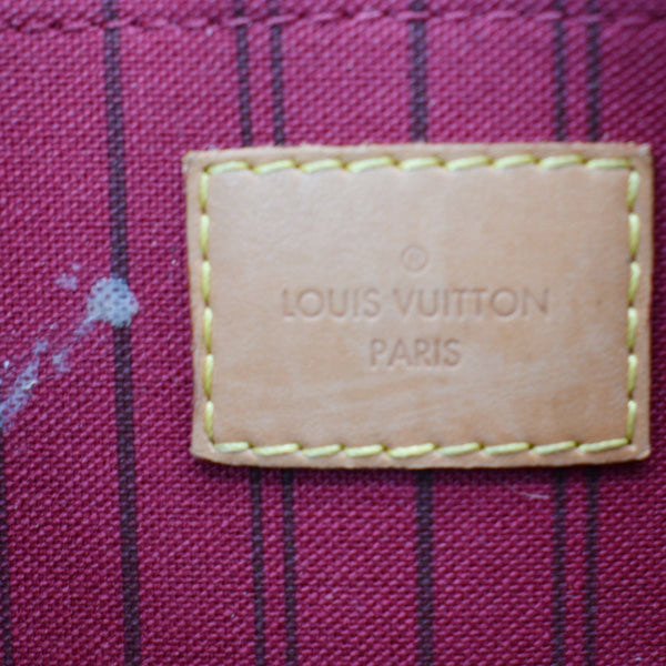 LOUIS VUITTON Neverfull Monogram Canvas Pochette Wristlet Pouch Brown