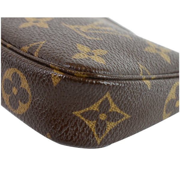 LOUIS VUITTON Mini Pochette Monogram Canvas Accessories Pouch Bag Brown