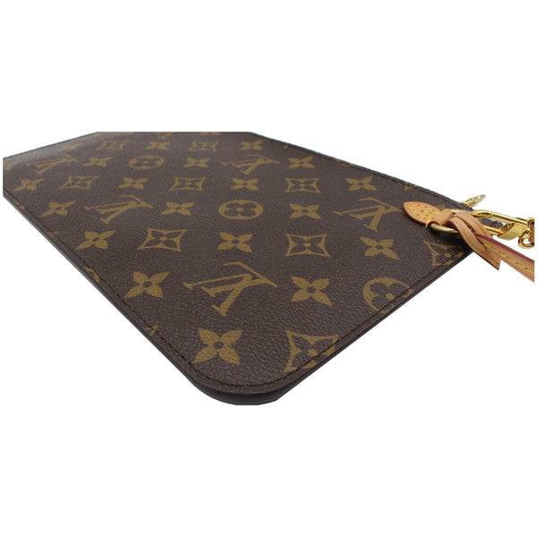 LOUIS VUITTON Neverfull MM Monogram Canvas Pochette Wristlet Pouch Brown
