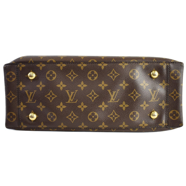 LOUIS VUITTON Flower Monogram Canvas Tote Bag Brown
