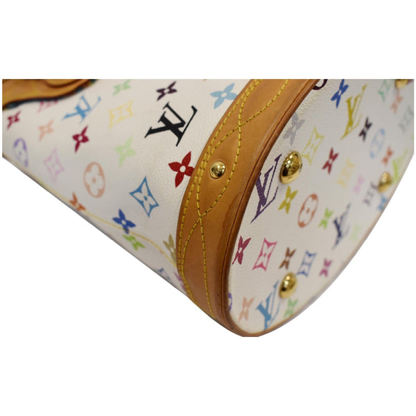 LOUIS VUITTON Fringe Bucket Monogram Multicolor Shoulder Bag White