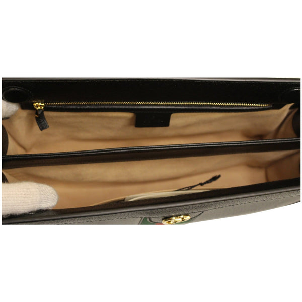 GUCCI Ophidia GG Medium Leather Shoulder Bag Black 503876