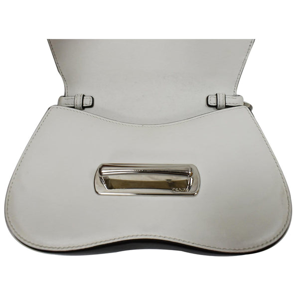 PRADA City Sidonie Small Leather Crossbody Bag Black/White - Last Call