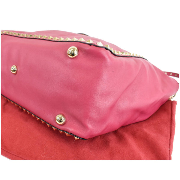 VALENTINO Rockstud Leather Medium Tote Shoulder Bag Pink