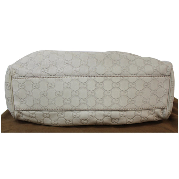 GUCCI Sukey Medium Guccissima Leather Tote Bag White 211944