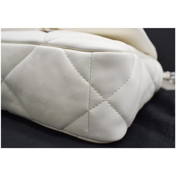 CHANEL 19 Small Flap Lambskin Leather Shoulder Bag White