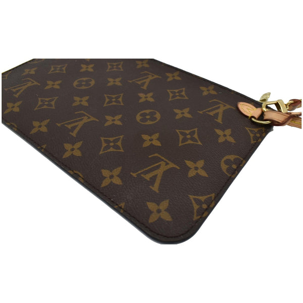 LOUIS VUITTON Pochette Wristlet Pouch Monogram Canvas Neverfull MM Brown
