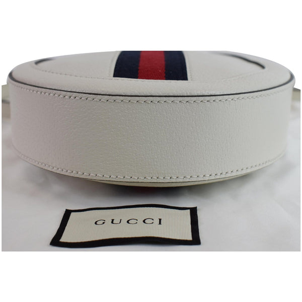 Gucci Ophidia Mini GG Round Web Leather hnadbag bottom