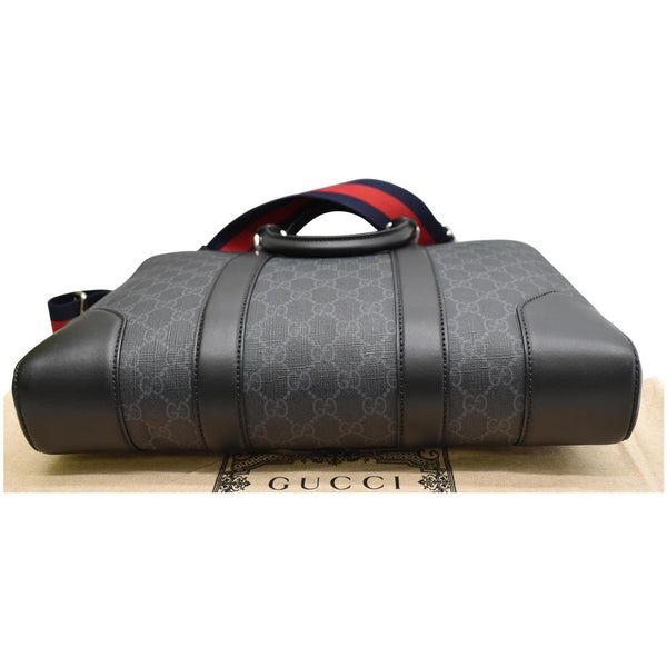GUCCI Briefcase GG Supreme Canvas Messenger Bag Black 474135
