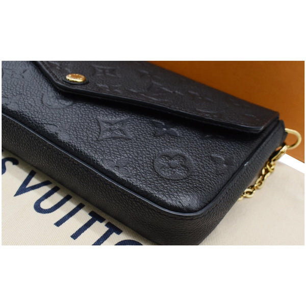 LOUIS VUITTON Felicie Monogram Empreinte Chain Pochette Crossbody Bag Black