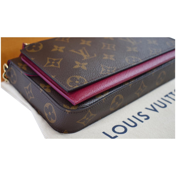 LOUIS VUITTON Pochette Felicie Monogram Canvas Crossbody Bag Brown