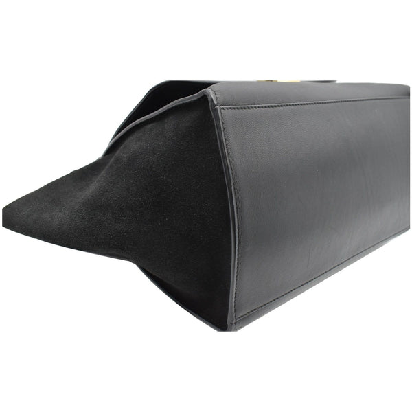 CELINE Trapeze Medium Croc Tote Shoulder Bag Black