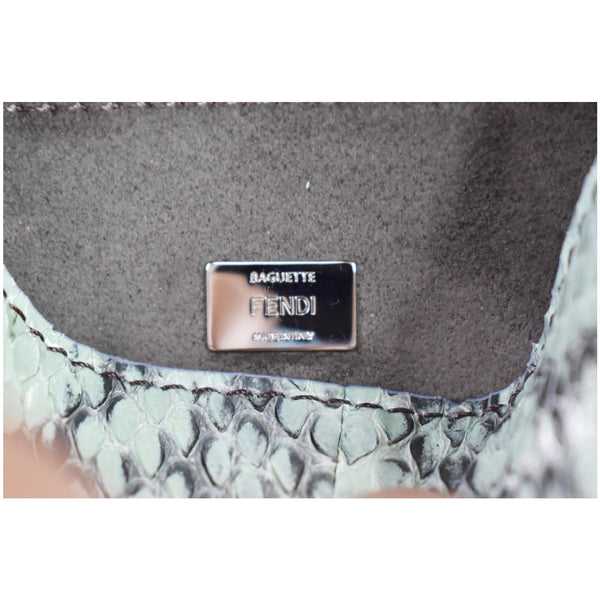 FENDI Baguette MicroWave Python Leather Chain Crossbody Bag Multi