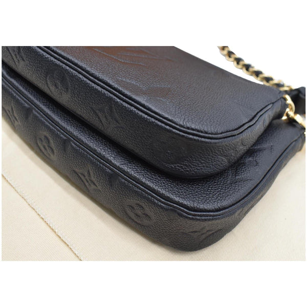 LOUIS VUITTON Multi Pochette Empreinte Leather Accessories Bag Black
