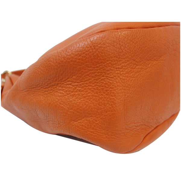 PRADA Vitello Daino Pebbled Leather Hobo Bag Orange
