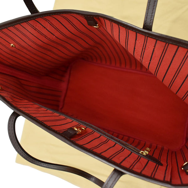 LOUIS VUITTON Neverfull MM Damier Ebene Tote Bag Brown