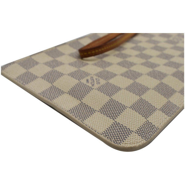 LOUIS VUITTON Neverfull GM Damier Azur Pochette Wristlet Pouch White