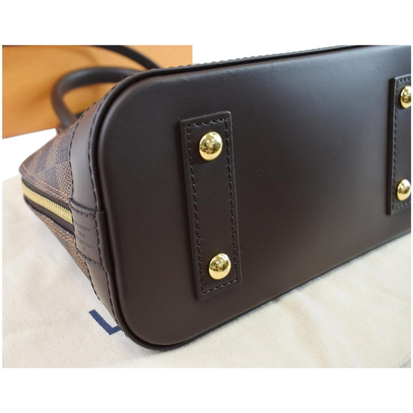 Louis Vuitton Alma BB Damier Ebene Shoulder Bag bottom edge