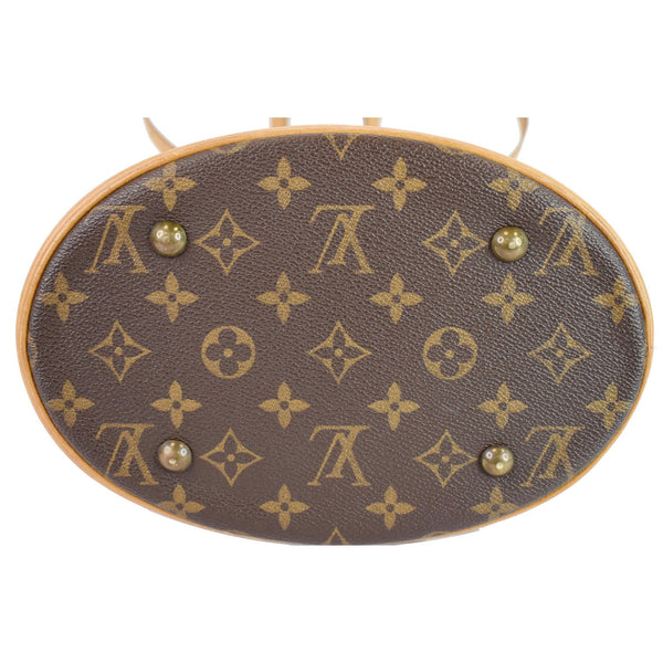 LOUIS VUITTON Petit Bucket Monogram Canvas Shoulder Bag Brown