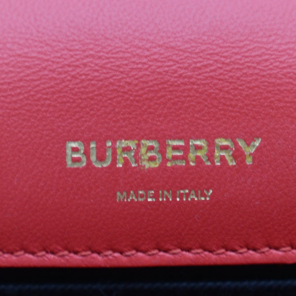 BURBERRY Small Lola Quilted Lambskin Crossbody Bag Primrose Red