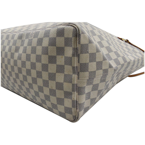 LOUIS VUITTON Neverfull GM Damier Azur Tote Shoulder Bag White