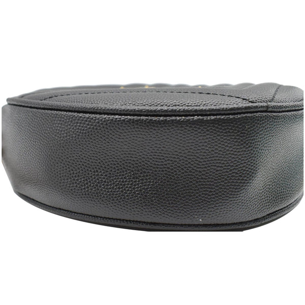 YVES SAINT LAURENT Vinyle Round Chevron Leather Crossbody Bag Black