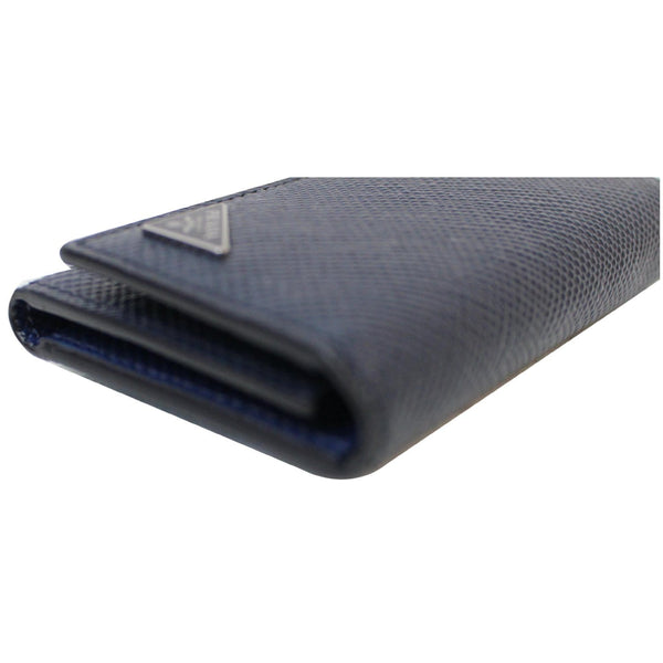 PRADA 6 Key Holder Leather Wallet Blue