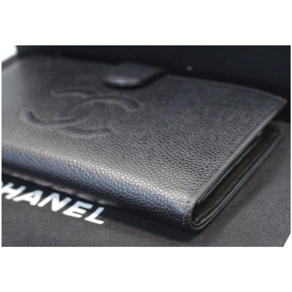 CHANEL Long Bi-Fold Caviar Leather Wallet Black
