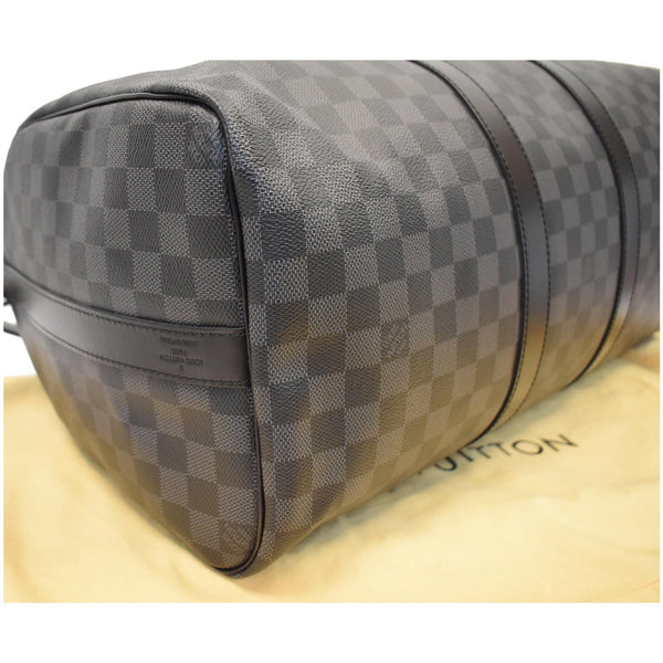 LOUIS VUITTON Keepall 45 Damier Graphite Bandouliere Travel Bag Black