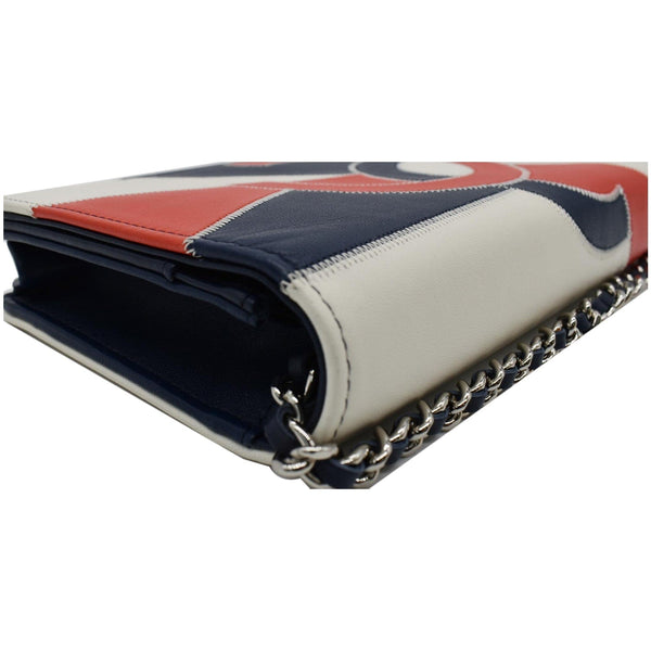 CHANEL Tassel Patchwork Leather Wallet On Chain Multicolor