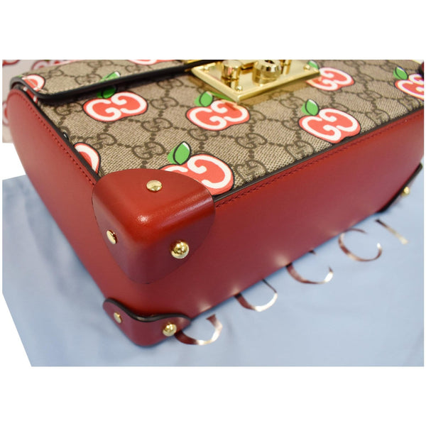 GUCCI Padlock Small GG Supreme Bamboo Top Handle Shoulder Bag Beige 603221