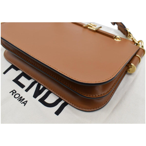 Fendi Touch Leather Shoulder Bag Brown - Dallas Handbags