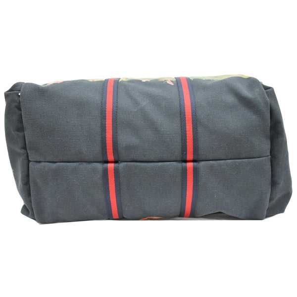 GUCCI Floral Animal Canvas Web Duffel Travel Bag Khaki Green 450983