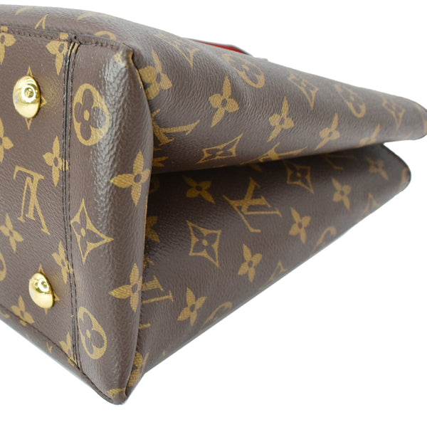 LOUIS VUITTON Flower Monogram Canvas Tote Bag Red
