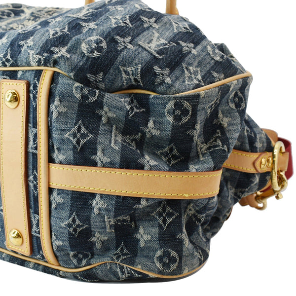LOUIS VUITTON Cabas Raye GM Monogram Denim Shoulder Bag Blue