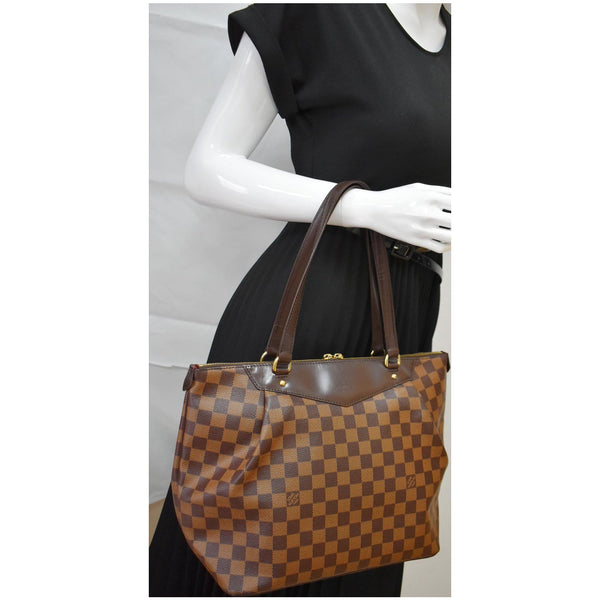 LOUIS VUITTON Westminster GM Damier Ebene Tote Shoulder Bag Brown