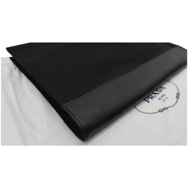 Prada Document Nylon Leather Pouch Black - Dallas Handbags