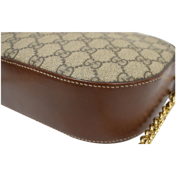 GUCCI GG Supreme Mini Chain Crossbody Bag Beige 409535
