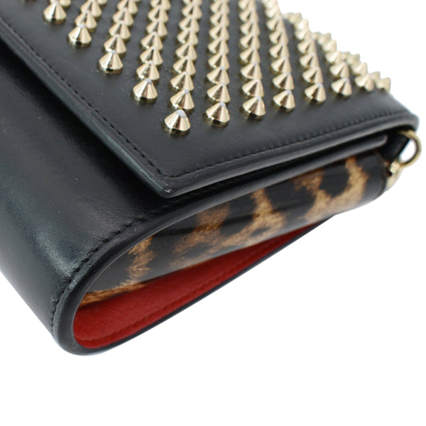 CHRISTIAN LOUBOUTIN Paloma Embellished Leather Chain Clutch Bag Black