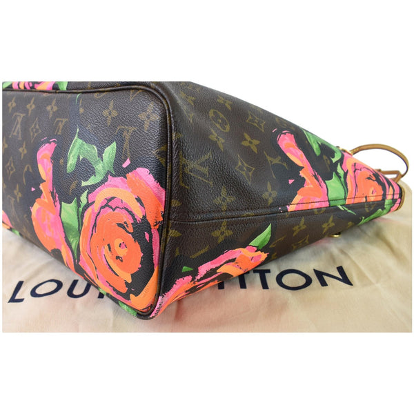 Louis Vuitton Neverfull MM Roses Monogram Canvas Bag - bottom left side