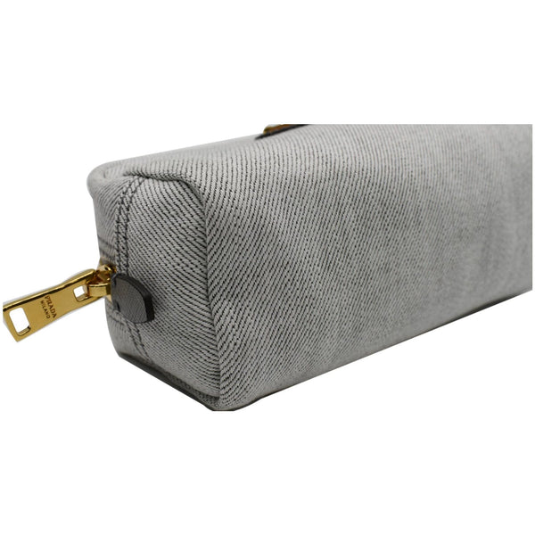 Prada Milano Denim Canvas Pouch Bag Grey - Dallas Handbags