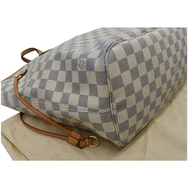 LOUIS VUITTON Neverfull MM Damier Azur Tote Shoulder Bag White