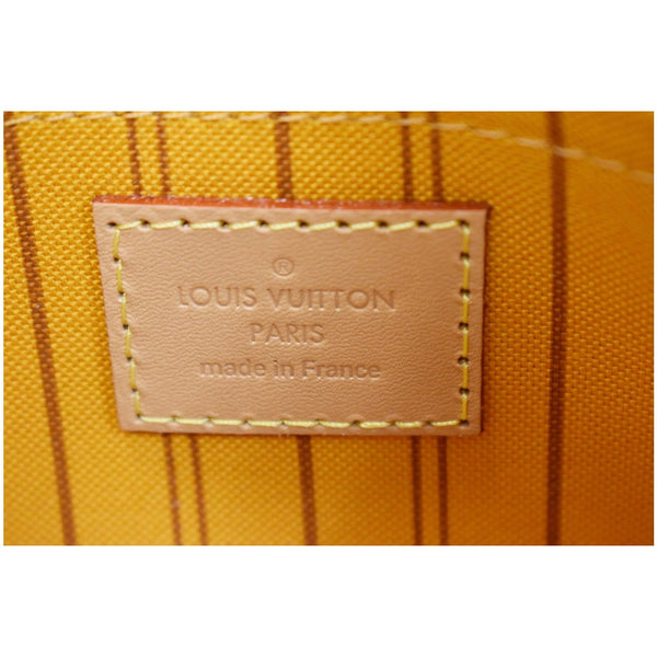 LOUIS VUITTON Neverfull Braided MM Damier Azur Pochette Wristlet White