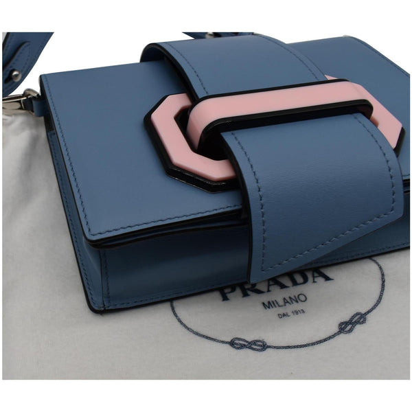 PRADA City Plex Ribbon Calfskin Shoulder Bag Blue/Pink