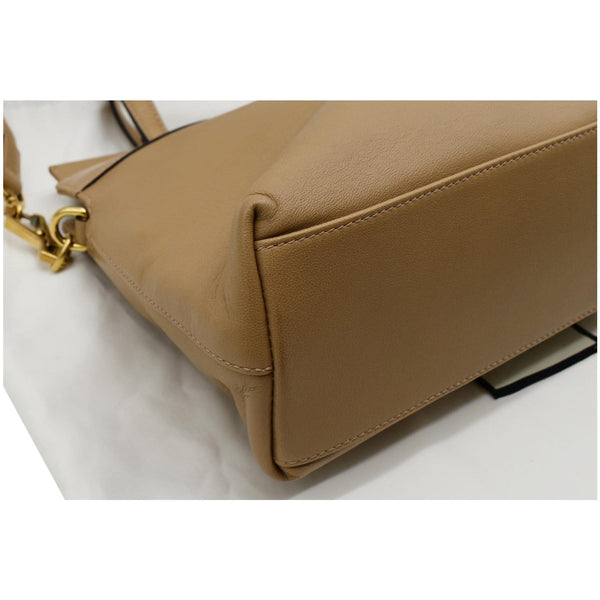 GUCCI Matisse GG Leather Top Handle Shoulder Bag Beige 631663